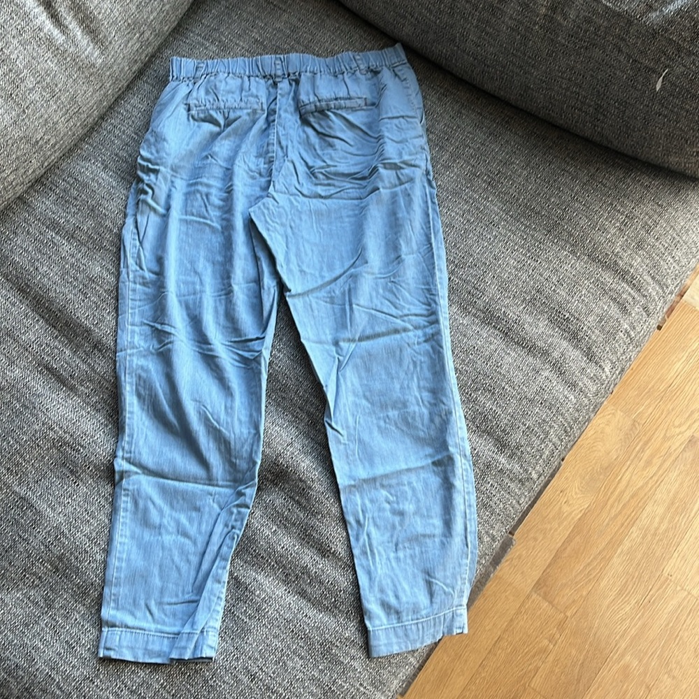 Anthropologie Cartonnier tie belted tapered soft blue jeans, size S - Picture 2 of 10